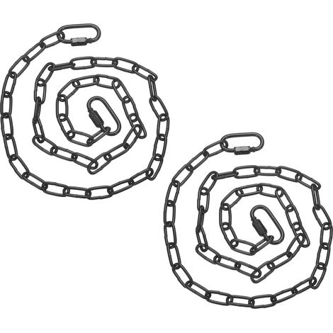 2 Chaînes À Cadenas Pour Portail 30 Pouces x 2.5mm De Diamètre Noir (1/5)