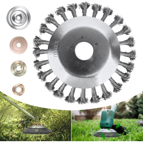 6" Weed Killer Brush for Strimmer High Stability Heavy Duty Easy Assembly Steel Brushes for Lawn Mower (1/5)