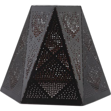 Abat-jour en fer forgé ajouré, style moderne, résistant à la corrosion, pour lampe de table avec douille E27 ou E26. Compatible avec les douilles E27 et E26. (1/5)