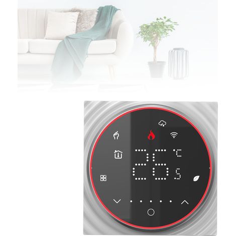 BHT-6001GCLW WIFI Quadratischer Einbau-Smart-Thermostat Modell 86, Smart-Thermostat für Smart Home, 5A-Kesselthermostat, intelligentes Thermostatventil für Fußbodenheizung, 95-240V-Regler, Schwarz. (1/5)