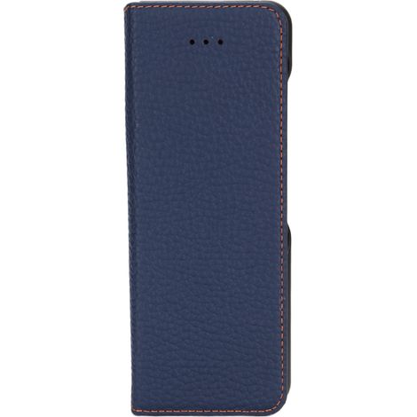 Étui cuir protecteur élégant 360° texture grainé pour Samsung - Bleu foncé (1/5)
