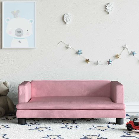 vidaXL Sofá para niños de terciopelo rosa 80x45x30 cm (1/5)