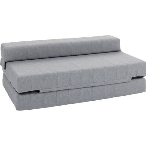 Divano da pavimento 2 in 1 pieghevole in poliestere grigio, 250 kg, 2 posti (1/5)