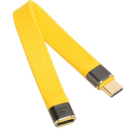 Câble USB-C PD 100W 5A Charge Rapide 40Gbps Transfert Données Souple Mâle-Femelle (1/5)
