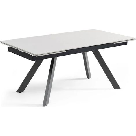 Table extensible 180/260 cm céramique blanc pieds inclinés - OREGON 08 (1/5)