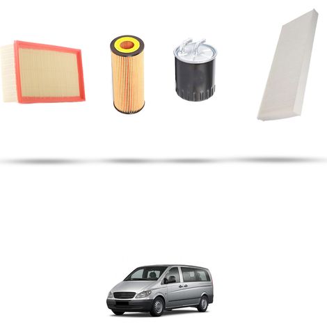 Kit tagliando 4 filtri compatibile con Mercedes Vito II (639) 115 CDI 110kw Dal 2003 (1/5)