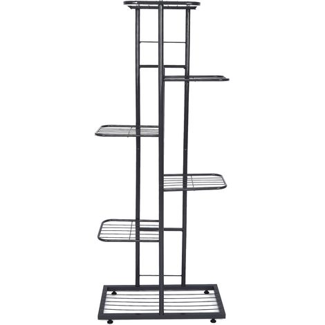 Support de Pots de plantes à fleurs à 6 niveaux, présentoir de jardinière pour décoration de jardin intérieur et extérieur, gris foncé