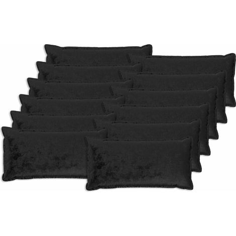 Housse de coussin 12 pc HOUTEN Noir 40 x 80 cm Flanelle vidaXL