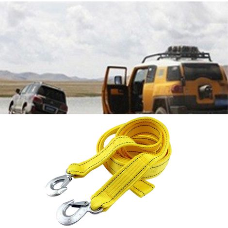 (Exclusivité Asie du Sud-Est) Corde de remorquage pour voitures, berlines, camions et véhicules tout-terrain épaisse, très élastique et réfléchissante 4 m x 5 t (Prix de vente conseillé : 129 THB) ( (1/2)