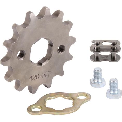 Motorrad-Ritzel 420-14T 20mm als Ersatz für Offroad-Motorräder, Pitbikes, Minibikes, Quads und Mopeds mit 50ccm, 70ccm, 90ccm, 110ccm und 125ccm. (1/5)