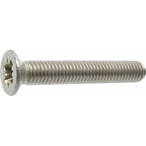 100 Vis métaux tête fraisée pozidriv DIN965 A2 - diamètre 6 mm - Longueur 25 mm mm - Diamètre 6 mm
