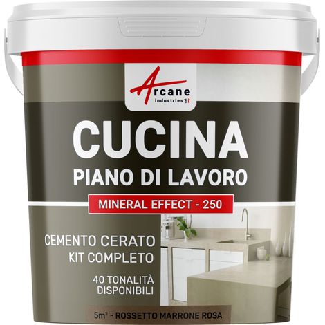 Microcemento cucina: per piano di lavoro e pavimento della cucina - 5 m² (in 2 strati) Rossetto Marrone Rosa - ARCANE INDUSTRIES