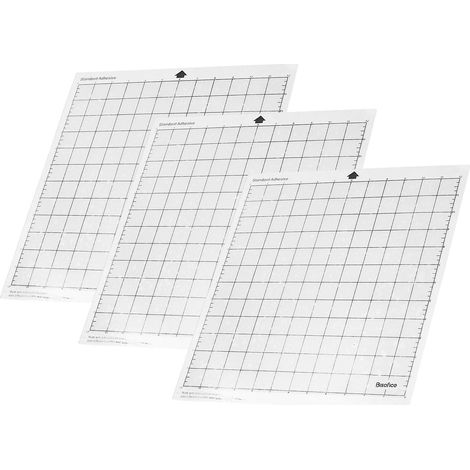 Bisofice Ersatz-Schneidematte, transparente Klebematte für Cricut mit Messraster, 12 x 12 Zoll, 3 Stück (1/3)