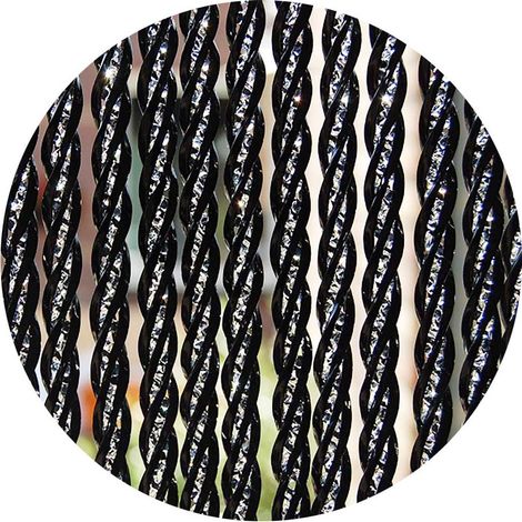 Rideau de porte en PVC noir Bellano 90 x 210 cm (1/3)