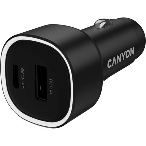 Caricabatterie da auto Canyon OnDrive 48 PD 48W USB-A+USB-C nero (1/5)