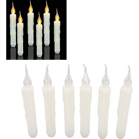 Bougie longue en plastique souple à pointe fine, décoration de Noël, LED clignotante. (1/5)