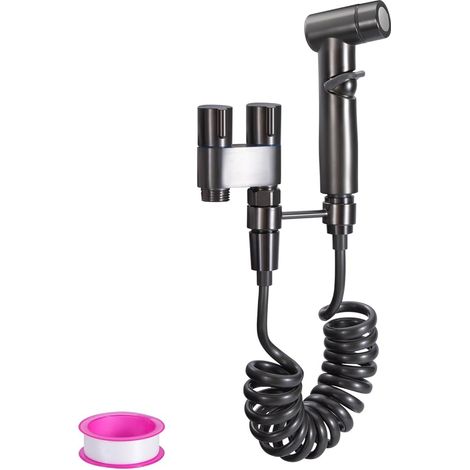 Douchette Wc Kit De Pulvérisateur De Toilette Pour Bidet Douchette à Main Bidet en Acier Inoxydable Avec Tuyau en ABS pour l'Hygiène Personnelle Quotidienne Lavage Animal Domestique (gris) (1/5)
