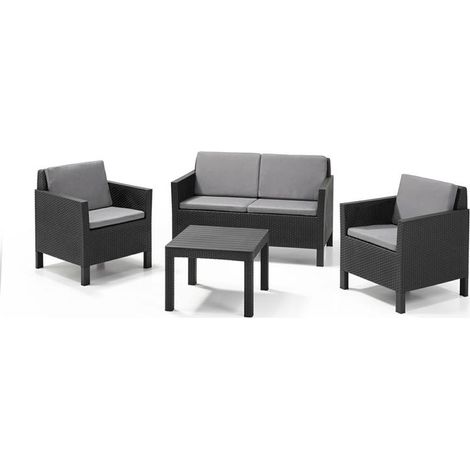 Ensemble mobilier extérieur Keter gris plastique recyclé (1/2)