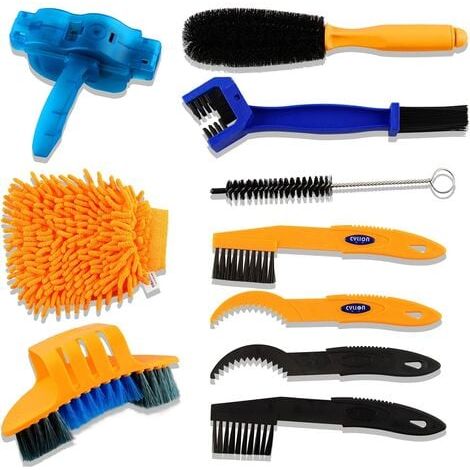 Kit de nettoyage 8 pièces pour Vélos avec Brosses et Nettoyeur de Chaîne inclus (1/5)