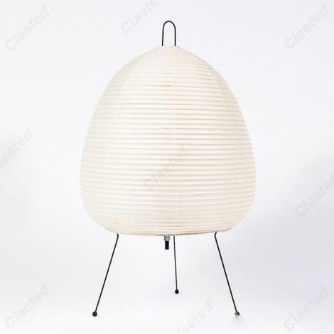 Lampe Table - Papier Riz - Cadre Blanc - E27 - Interrupteur Rotatif - Pour Chambre Bureau Salon Bar - 1 Piece (1/5)