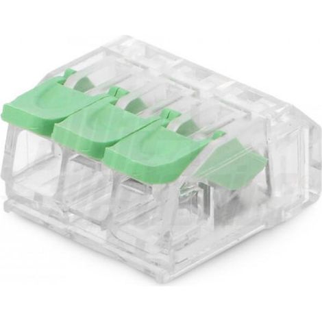 Connettore rapido serrafilo alpha elettronica 1 polo 3 morsetti cavo 4mmq 10 pezzi -542-63-01 (1/2)