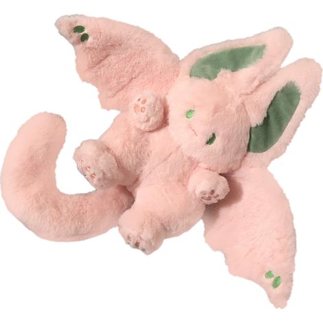 Lapin en peluche rose, doux et mignon, rembourré de coton PP, avec ailes et longue queue. Jouet idéal pour enfants et adultes. (1/5)