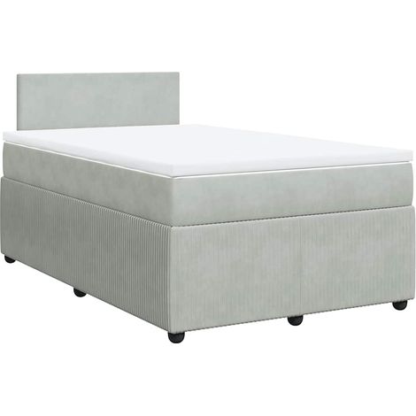 Maison Exclusive - Cama box spring con colchón terciopelo gris cl (1/5)