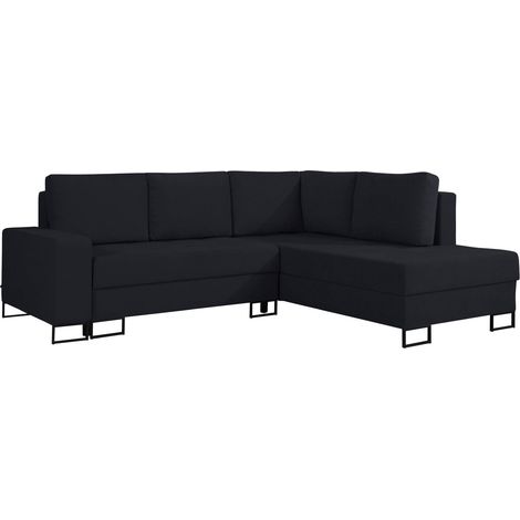 Selsey Larelle – Ecksofa mit Schlaffunktion & Bettkasten, Chenille, Ottomane rechts, Graphit