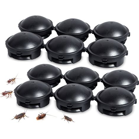 12 Pièges à Cafards avec Appât Intégré, Élimination Sûre pour Enfants et Animaux Domestiques, Trappes Anti-Cafards pour Maison et Intérieur (1/5)