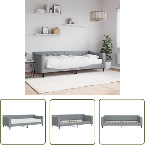 vidaXL Tagesbett mit Matratze Hellgrau 80x200 cm Stoff (1/5)