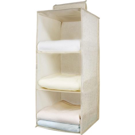 Étagère de penderie à Suspendre, Organisateur de Placard de Rangement Suspendu avec 3 Compartiments, Organisateur Suspendu Pliable et Gain de Place Système de Rangement