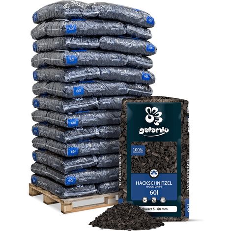 Galamio Holzhackschnitzel Schwarz 60l x 39 Sack 2340l