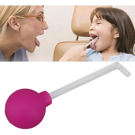 Nettoyeur buccal manuel à tube de verre pour usage domestique, outil d'élimination des calculs amygdaliens, en verre, à angle droit, violet. (1/5)