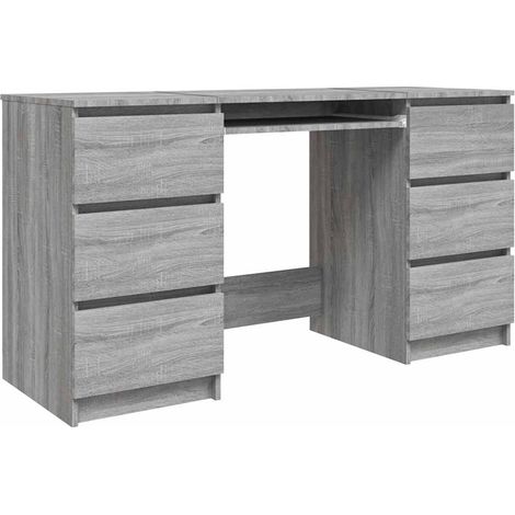 Writing Desk Grey Sonoma 140x50x77 cm Engineered Wood vidaXL