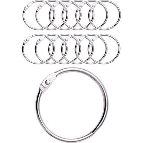12 Anneaux de Rideaux Douche avec Crochet en Métal – Anneau Circulaire ouvrable de 50 mm pour Rideaux, Salle de Bain, Maison, Classeurs – Couleur Métallique (1/4)
