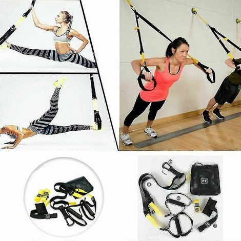 Dhrs Suspension Training Kit, the lightest and most compact suspension training system - ideal for travel and indoor/outdoor training (black) (1/5)