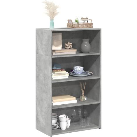 Highboard Betongrau 70x41x124 cm Holzwerkstoff