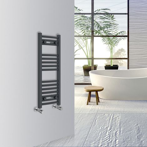 WarmeHaus Curved Bathroom Heated Towel Rail 800x300mm Anthracite
