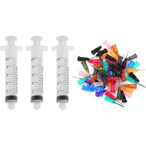 60 Pièces Seringue Plastique 10ML avec 3 Aiguilles, Outil Manuel Industriel Jetable à Vis (1/5)