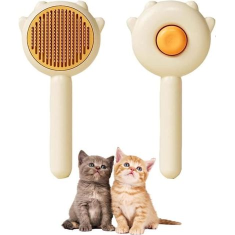 Brosse pour Chien et Chat - Autonettoyante - Poils Longs et Courts - Pour Animaux de Compagnie - Taille Moyenne (1/4)