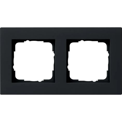 Gira Marco embellecedor 2x plano Gira E2 Negro m [0212095], 0212 095