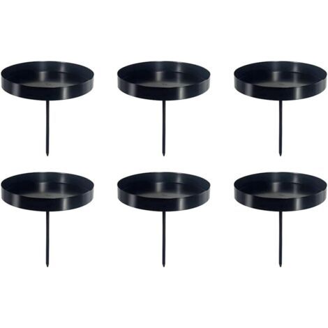 Ensemble de 6 chandeliers de l'Avent Anlising, chandeliers en métal de 8 cm, chandeliers pour couronne de l'Avent, chandeliers de Noël décoratifs, adaptés à la décoration de couronnes (noir) (1/4)