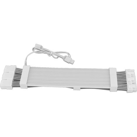 Câble d'extension d'alimentation RGB adressable, compatible 5 V, 3 broches synchronisées, câble d'alimentation ARGB 18 AWG pour ordinateur de bureau, câble néon ARGB 3x8 broches pour carte graphique (1/5)