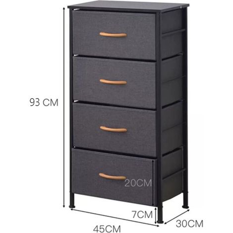 Mesita auxiliar para sofá sobre mesas voladizas, mesas con cajones de hierro forjado, mesita de noche para dormitorio/combinación de sala de estar y dormitorio/K Gris (1/4)