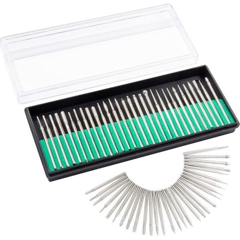 30 punte da trapano diamantate da 3 mm, punte rotative con gambo diamantato per vetro, pietre preziose, metallo, molatura, creazione di gioielli, accessorio per utensili rotanti per incisione -Crezuo