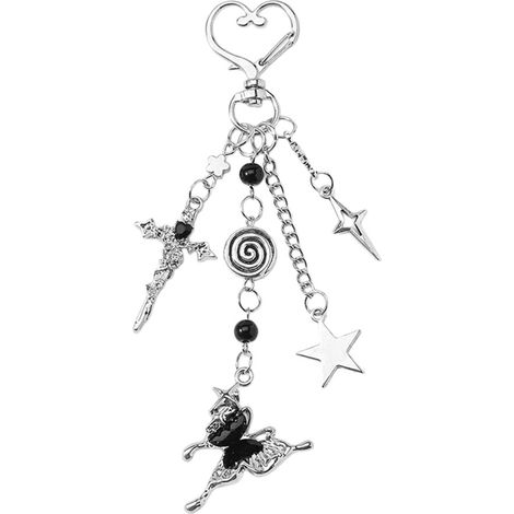 Portachiavi a forma di teschio alla moda per donne e uomini, accessori-D