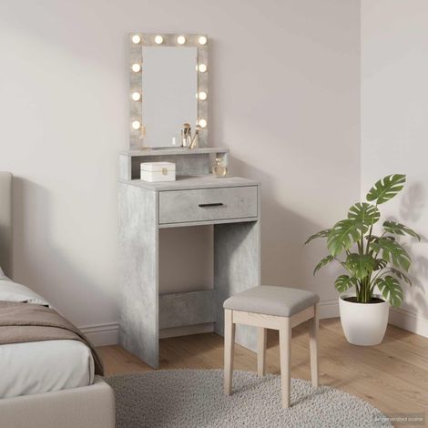 Schminktisch mit Schubladen Grau 50 x 41 x 140 cm Holzwerkstoff