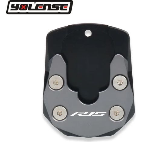 (Gris) Compatible avec YAMAHA YZF-R15 YZFR15 YZF R15 V3/V4 17-23 Moto Béquille latérale CNC, extension de béquille, plaque de support, support agrandissant maxpower (1/4)