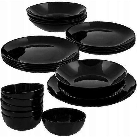 [LCS] Service de table Diwal Luminarc 24 pièces, assiettes noires (1/5)