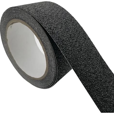 Cinta antideslizante, impermeable, diseño duradero, color negro, 10 cm x 5 m (1/2)